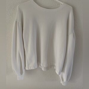 Abercrombie & Fitch Essential Oversized Boxy Crewneck  - Soft White-Size S